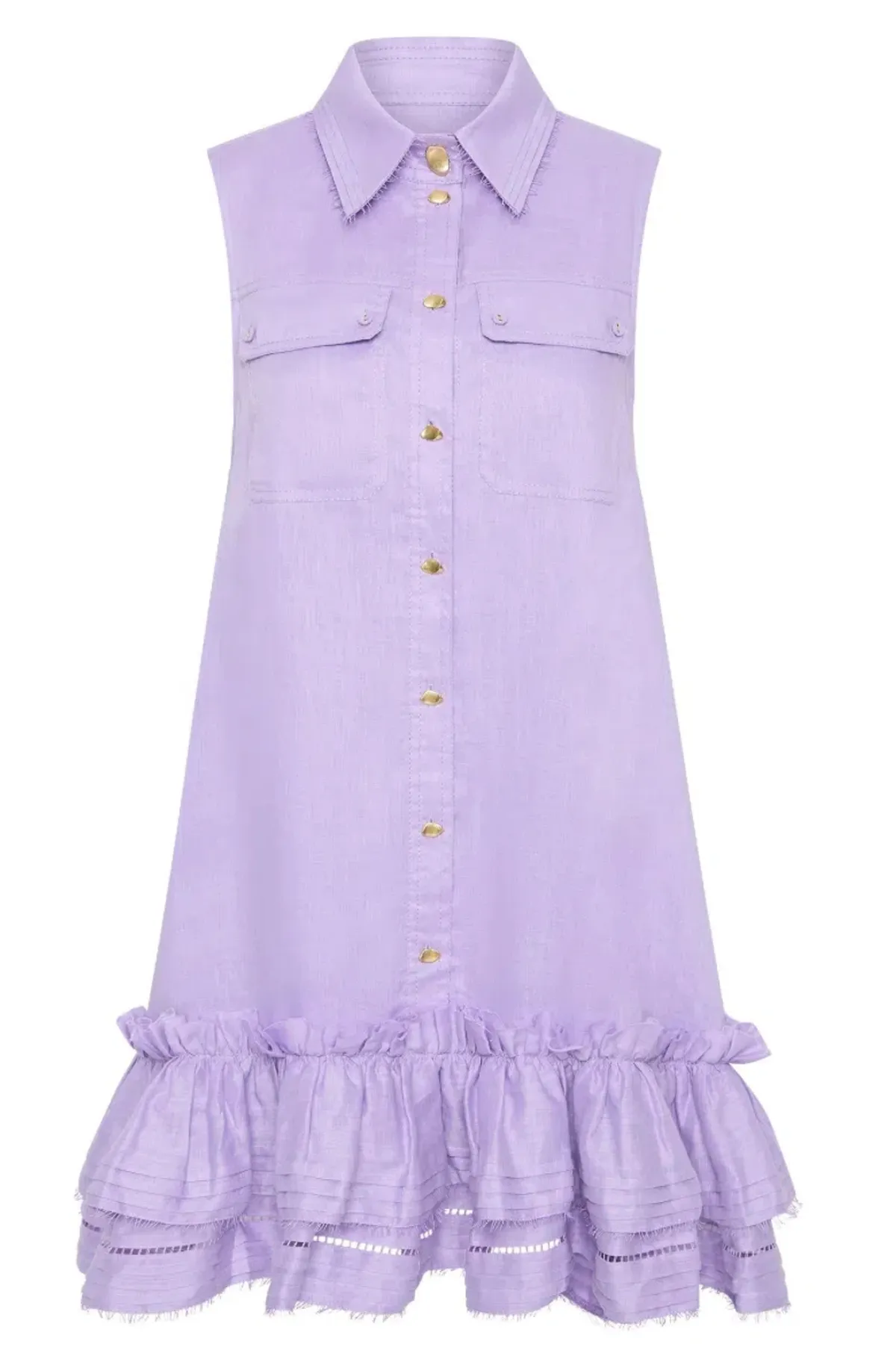 Aje Yvonne Sleeveless Mini Dress Lilac Size 16 - Image 2