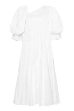 Aje Casabianca Braided Puff sleeve Midi Dress White Size 14  for rent on The Volte - image 4