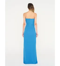 Christopher Esber Arced Palm Strapless Dress in Boston Blue Size 6 for rent on The Volte - image 4