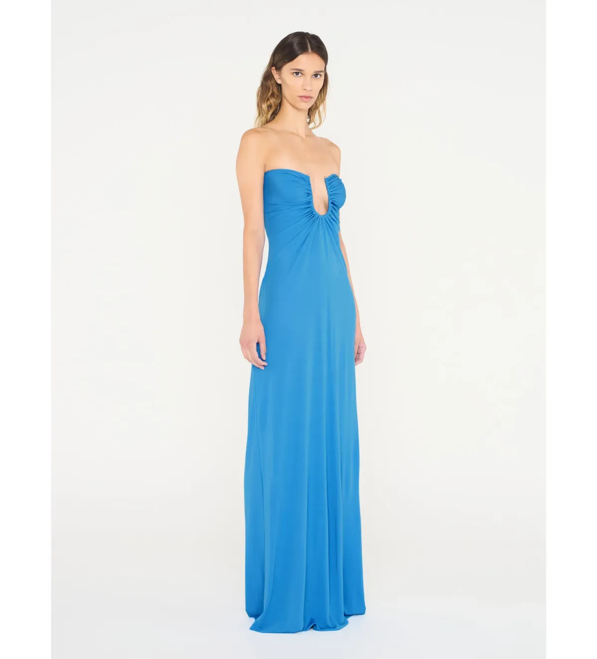 Christopher Esber Arced Palm Strapless Dress in Boston Blue Size 8 - Image 2