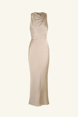 Shona Joy La Lune High Neck Midi Dress Gold Size 8  for rent on The Volte - image 3