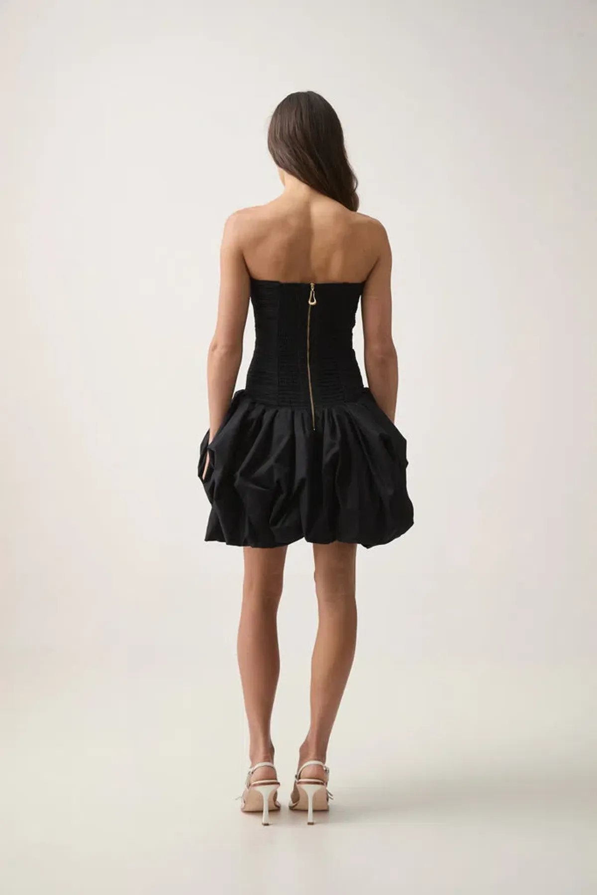 Aje Violette Bubble Hem Mini Dress Black Size 8 - Image 3