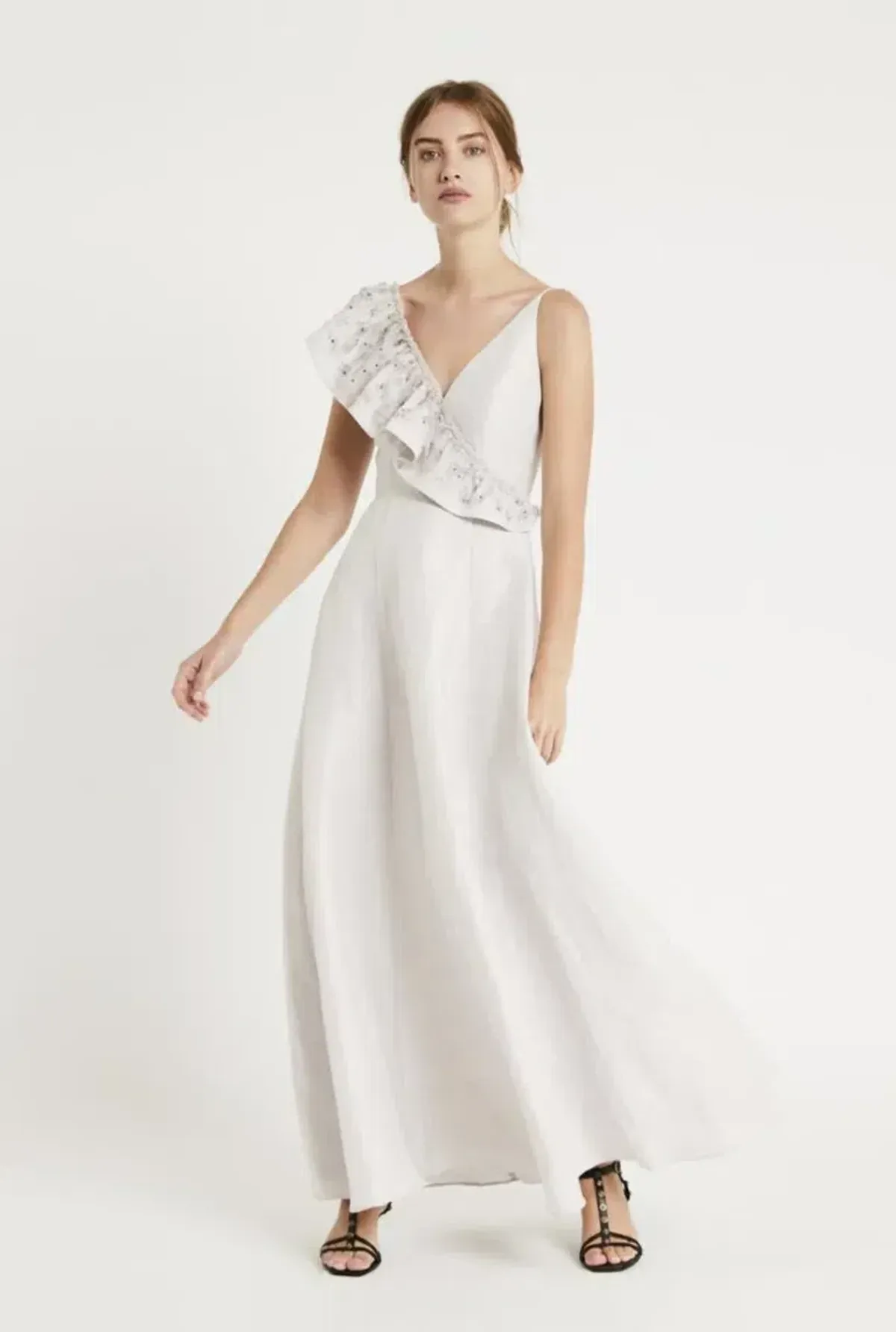 Aje Hayworth Formal Gown Thornbird Grey Size 6 - Image 1