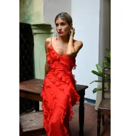 Rat & Boa Cecelia Ruffle Maxi Dress Red Size M / AU 10 for rent on The Volte - image 4
