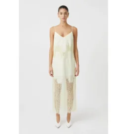 Camilla And Marc Filigree Midi Dress in Lemon Yellow Size AU 6 for rent on The Volte - image 1