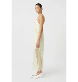 Camilla And Marc Filigree Midi Dress in Lemon Yellow Size AU 6 for rent on The Volte - image 3