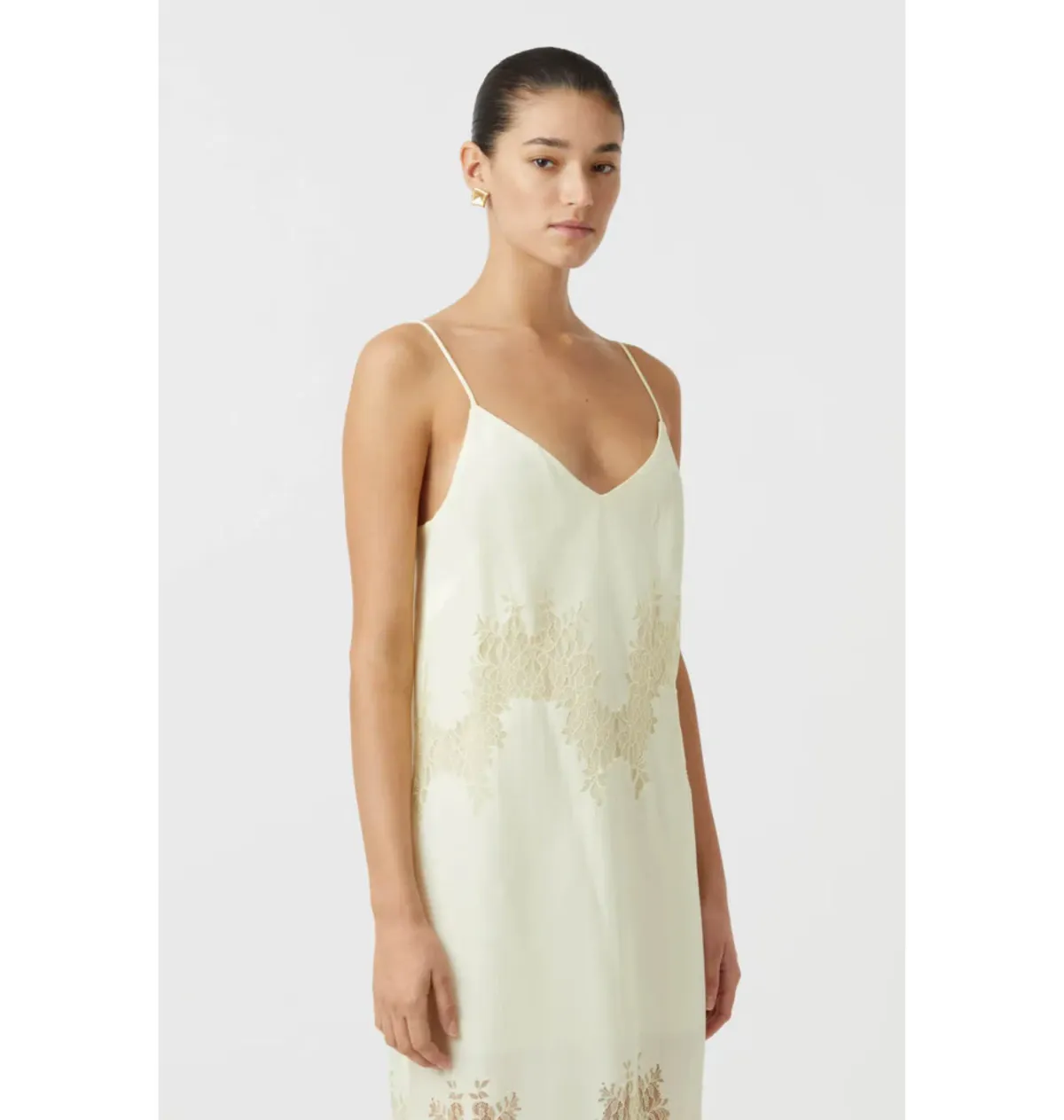 Camilla And Marc Filigree Midi Dress in Lemon Yellow Size AU 6 - Image 2