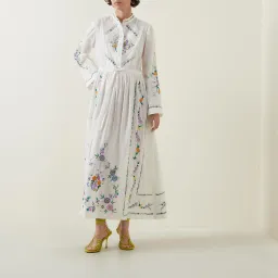 Alemais Willa Embroidered Shirt Dress White Floral Size AU 10 for rent on The Volte - image 10