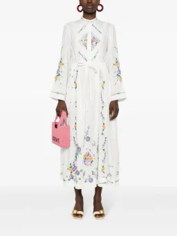 Alemais Willa Embroidered Shirt Dress White Floral Size AU 10 for rent on The Volte - image 2