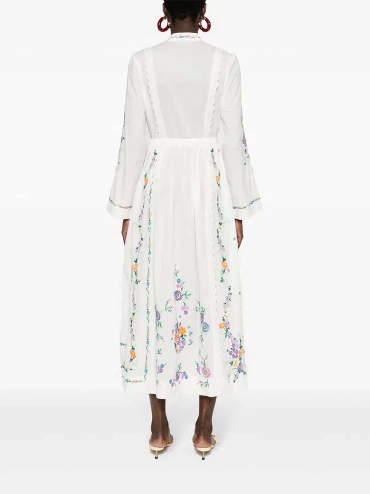 Alemais Willa Embroidered Shirt Dress White Floral Size AU 10 - Image 9
