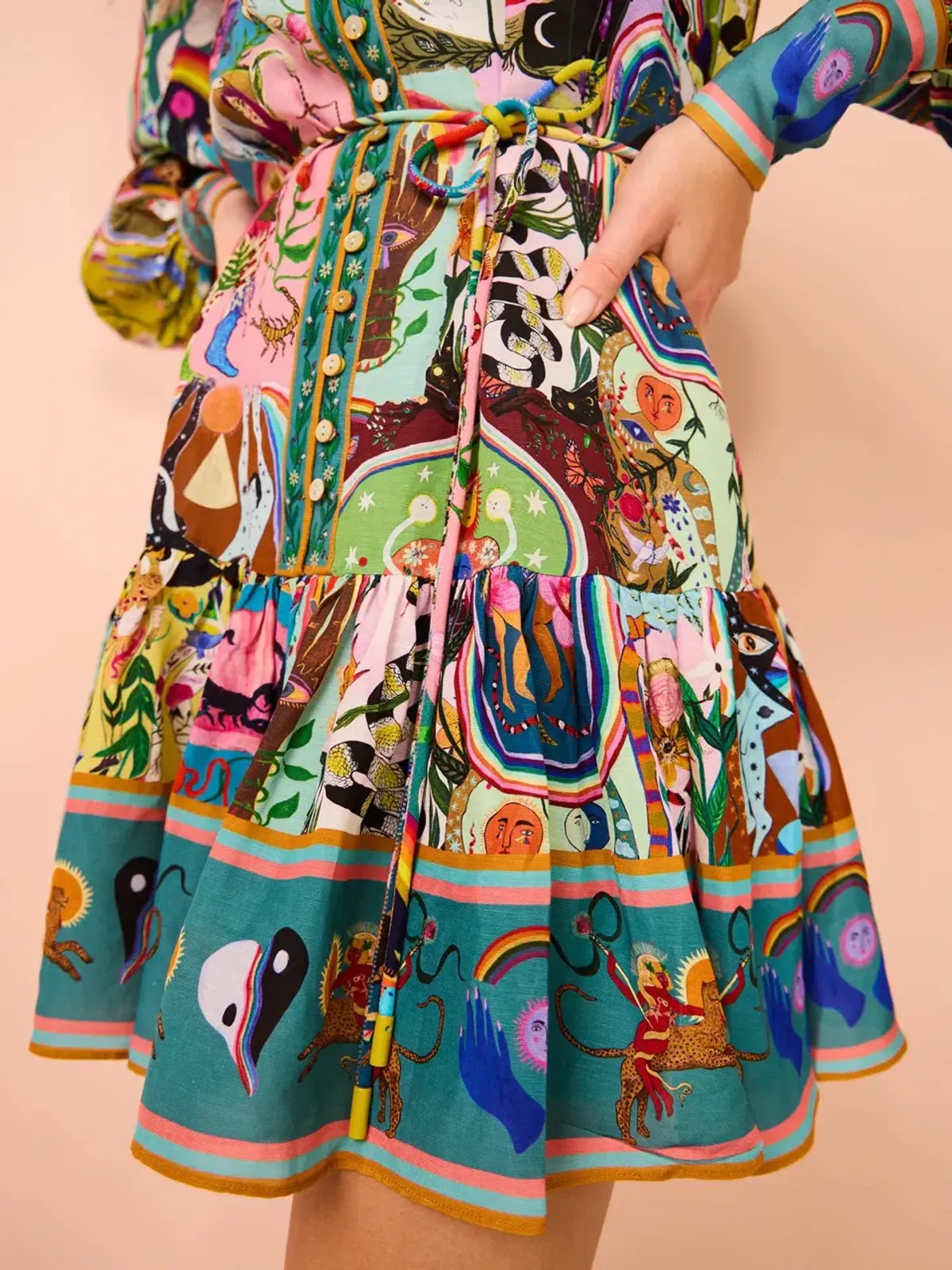 Alemais Evergreen Mini Dress Multi Size AU 10 - Image 15