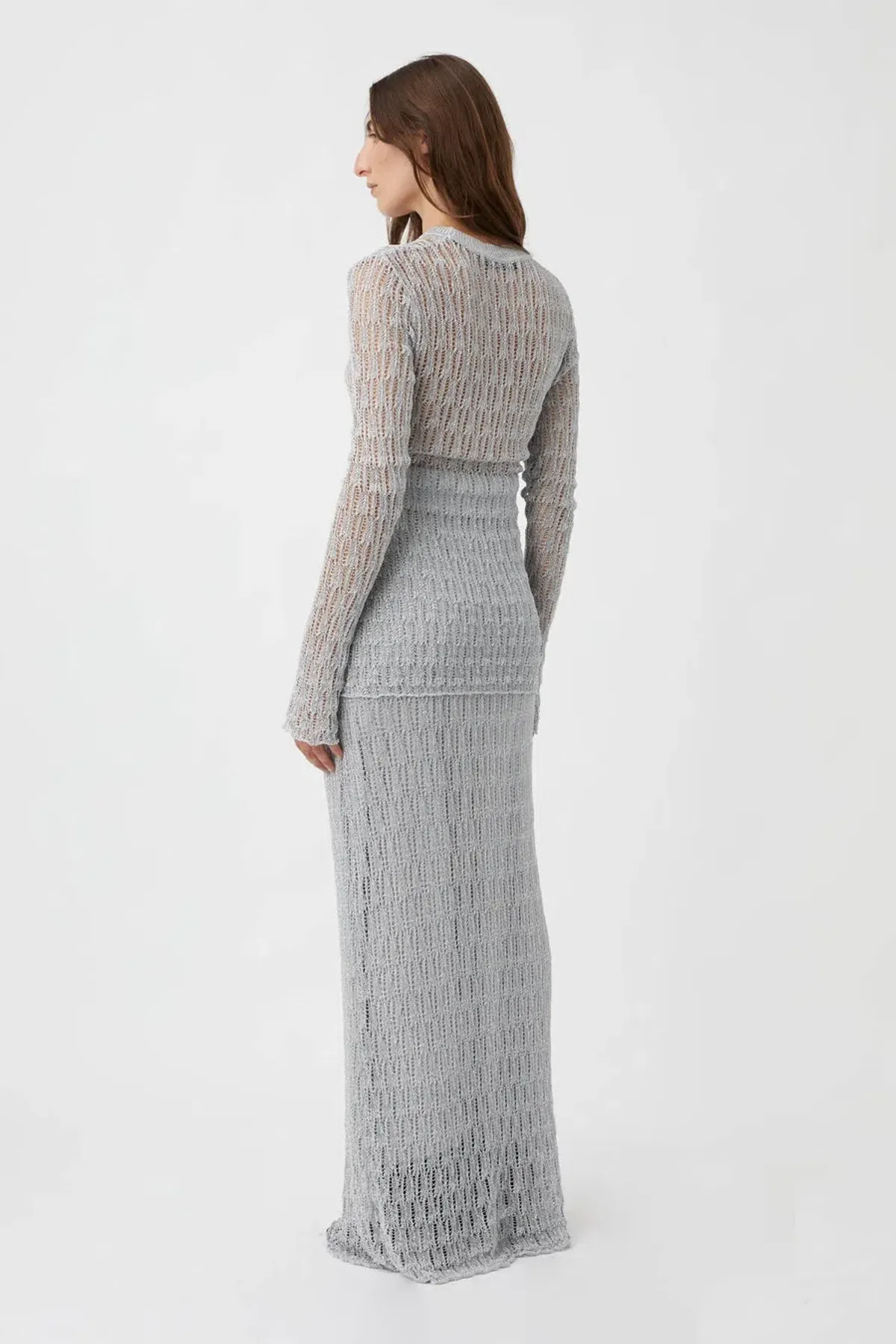 Camilla and Marc Jacque Knit Top and Skirt Set Silver Size L / AU 12 - Image 3