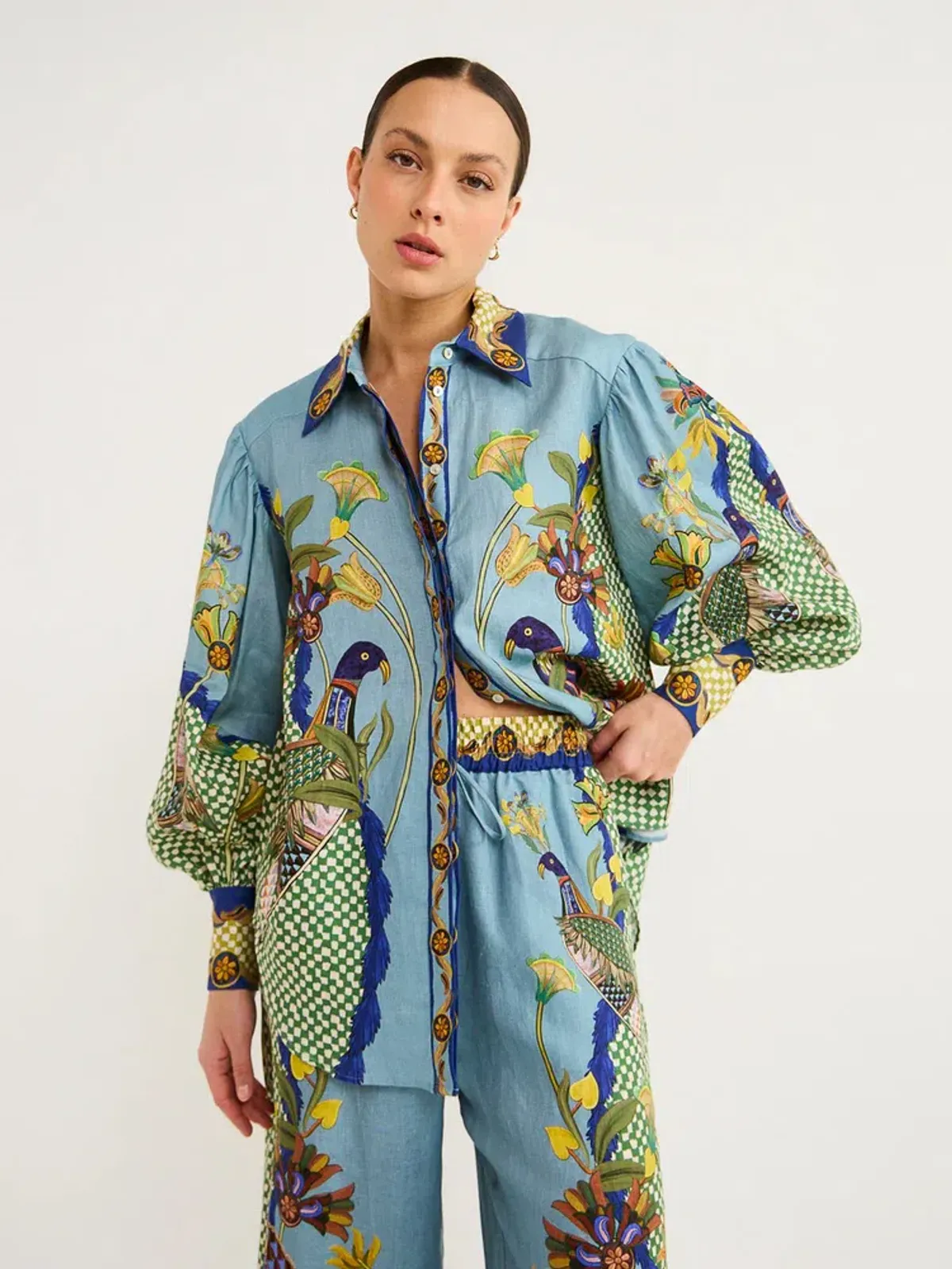 Alemais Gilly Shirt & Pant Set Misty Blue Size AU 10 - Image 15