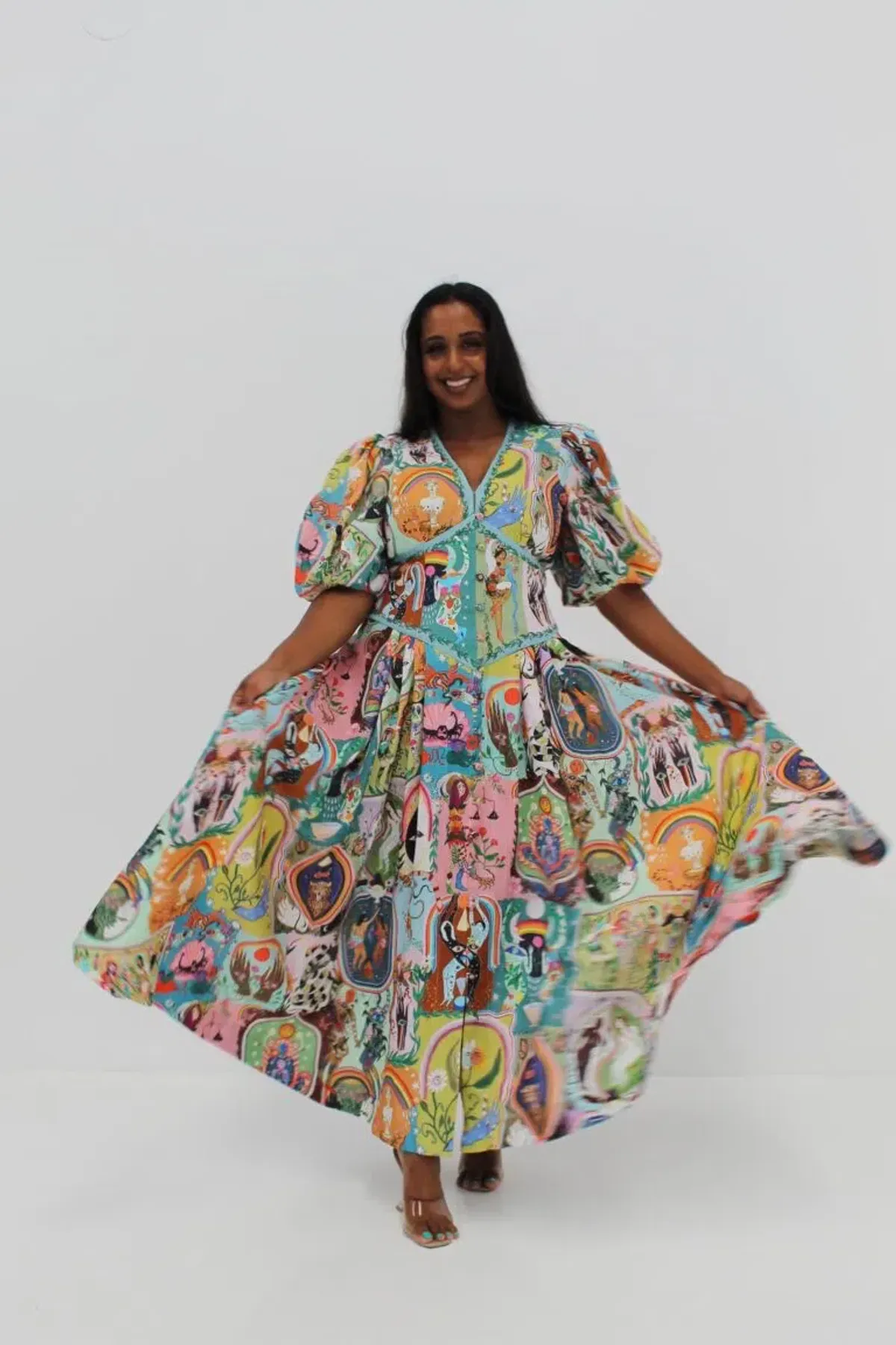 Alemais Evergreen Midi Dress Multi Size 8 AU - Image 23