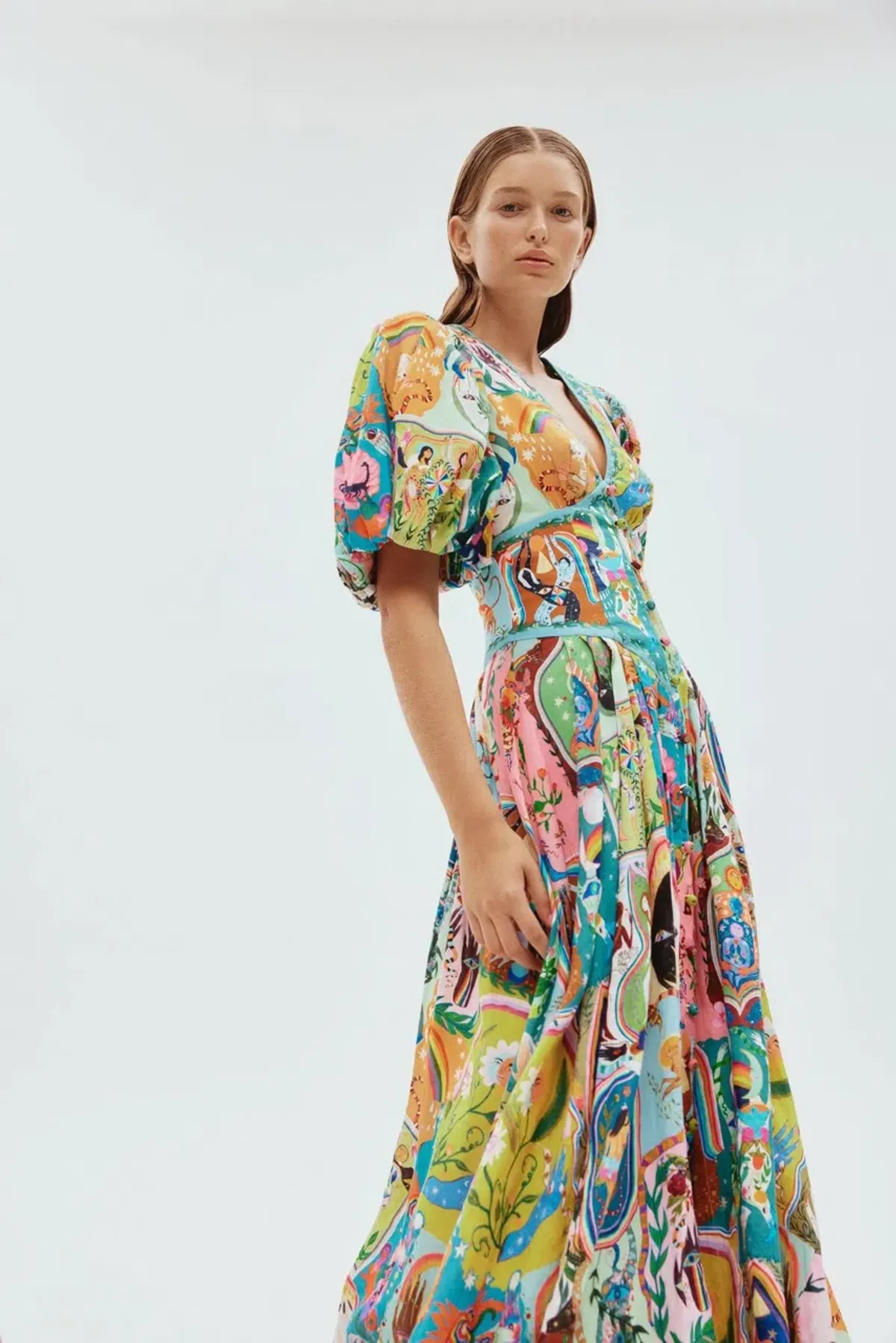 Alemais Evergreen Midi Dress Multi Size 8 AU - Image 1