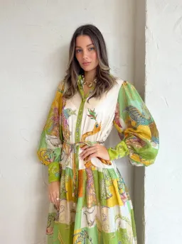 Alemais Jerome Silk Shirtdress Multi Size AU 10 for rent on The Volte - image 3