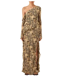 Shona Joy Hadiya Asymmetrical Long Sleeve Ruffle Maxi Dress Print Size 6 for rent on The Volte - image 6