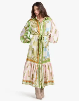 Alemais Checkmate Silk Shirtdress Multi Size AU 8 for rent on The Volte - image 28
