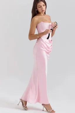 House of CB Persephone Strapless Corset Dress Rose Shadow Size XS / AU 6 for rent on The Volte - image 11
