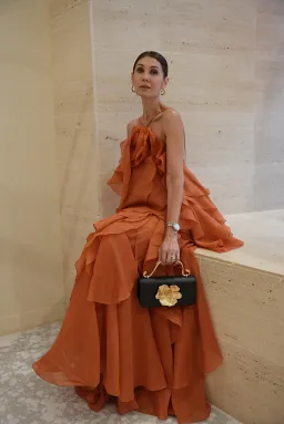 Aje  Pandorea Layered Maxi Dress Coral Clay Size 6  for rent on The Volte - image 5