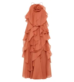 Aje  Pandorea Layered Maxi Dress Coral Clay Size 6  for rent on The Volte - image 6