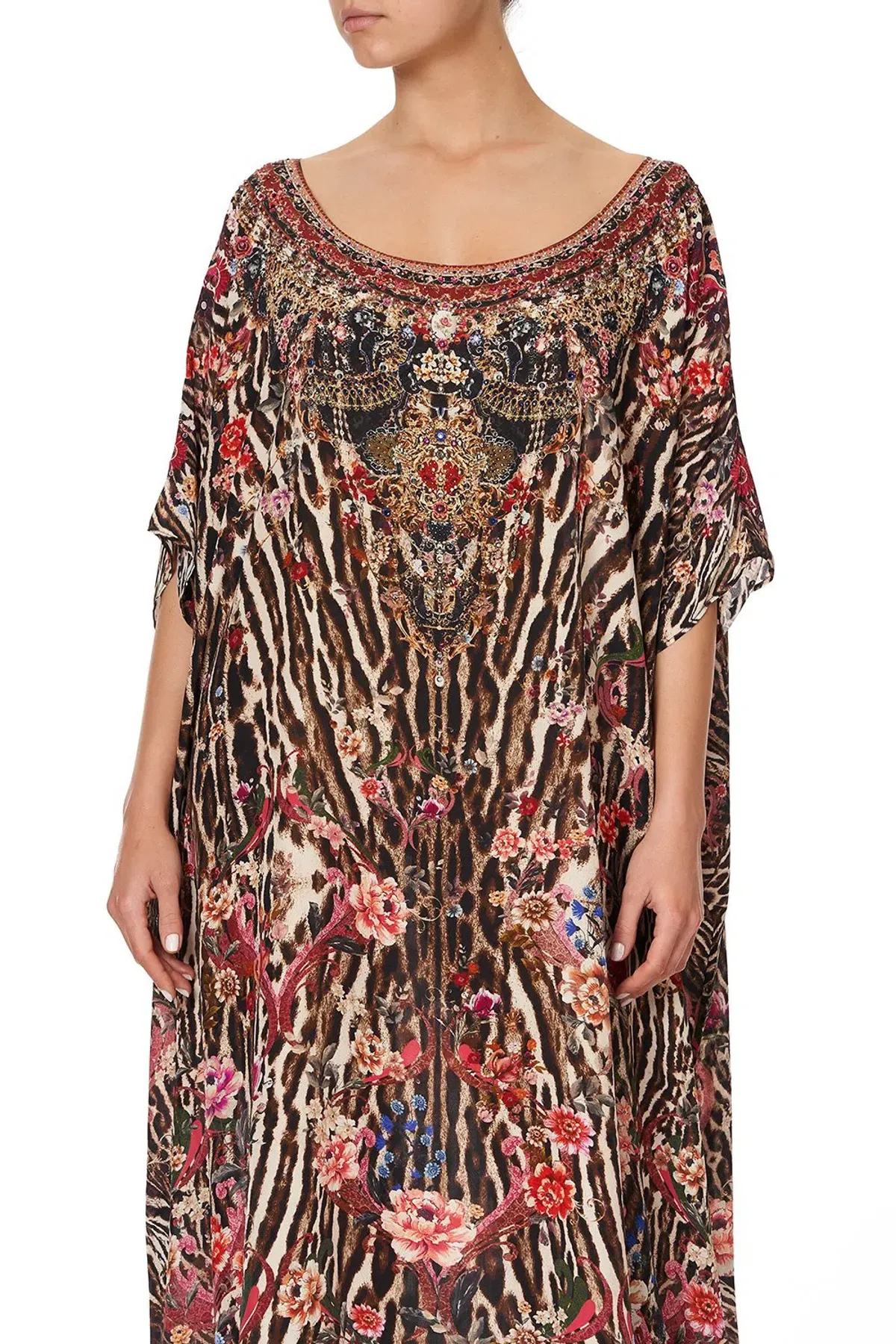 Camilla Liv A Little Silk Round Neck Kaftan Print One Size - Image 2