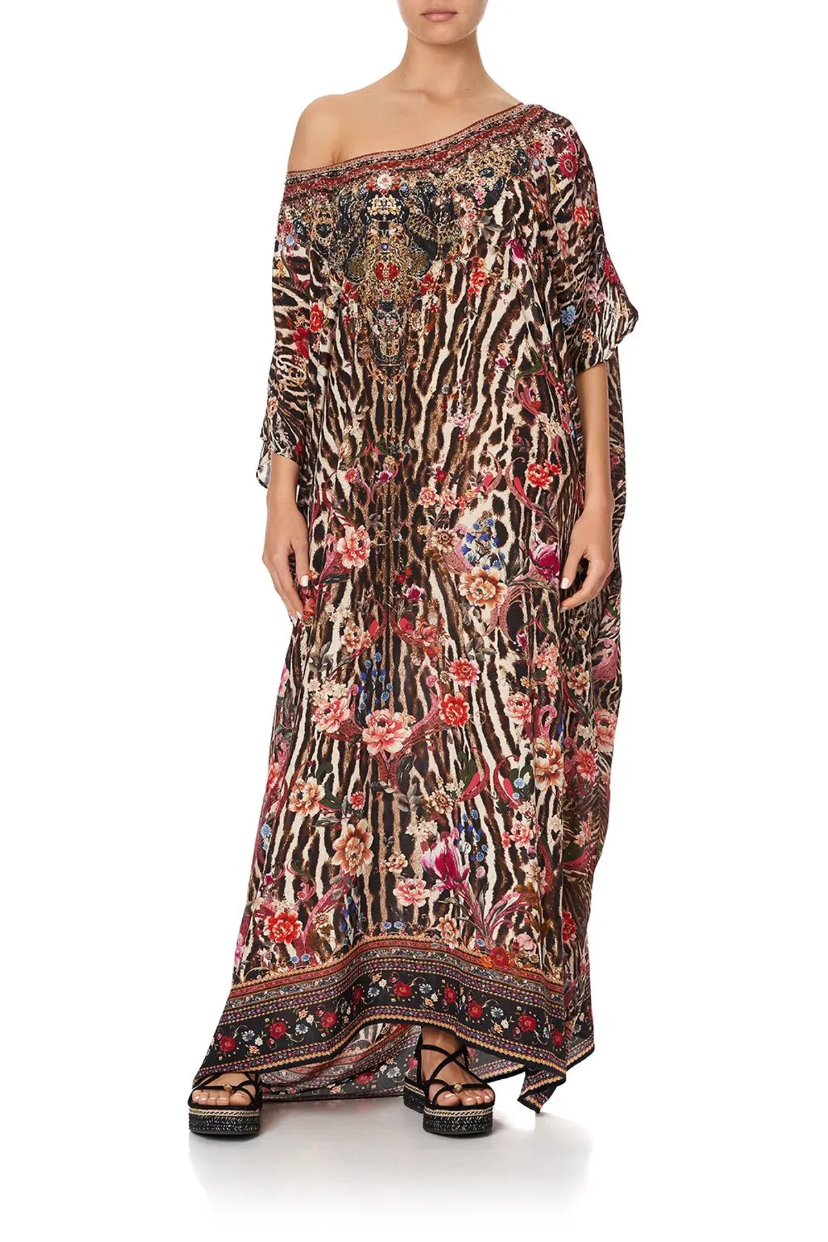Camilla Liv A Little Silk Round Neck Kaftan Print One Size - Image 1