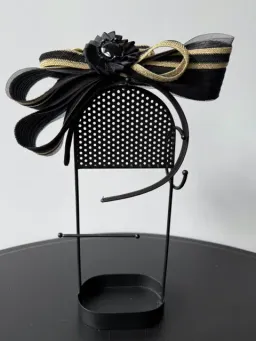 Mimco Headpiece Fascinator Black and Gold One Size for rent on The Volte - image 1