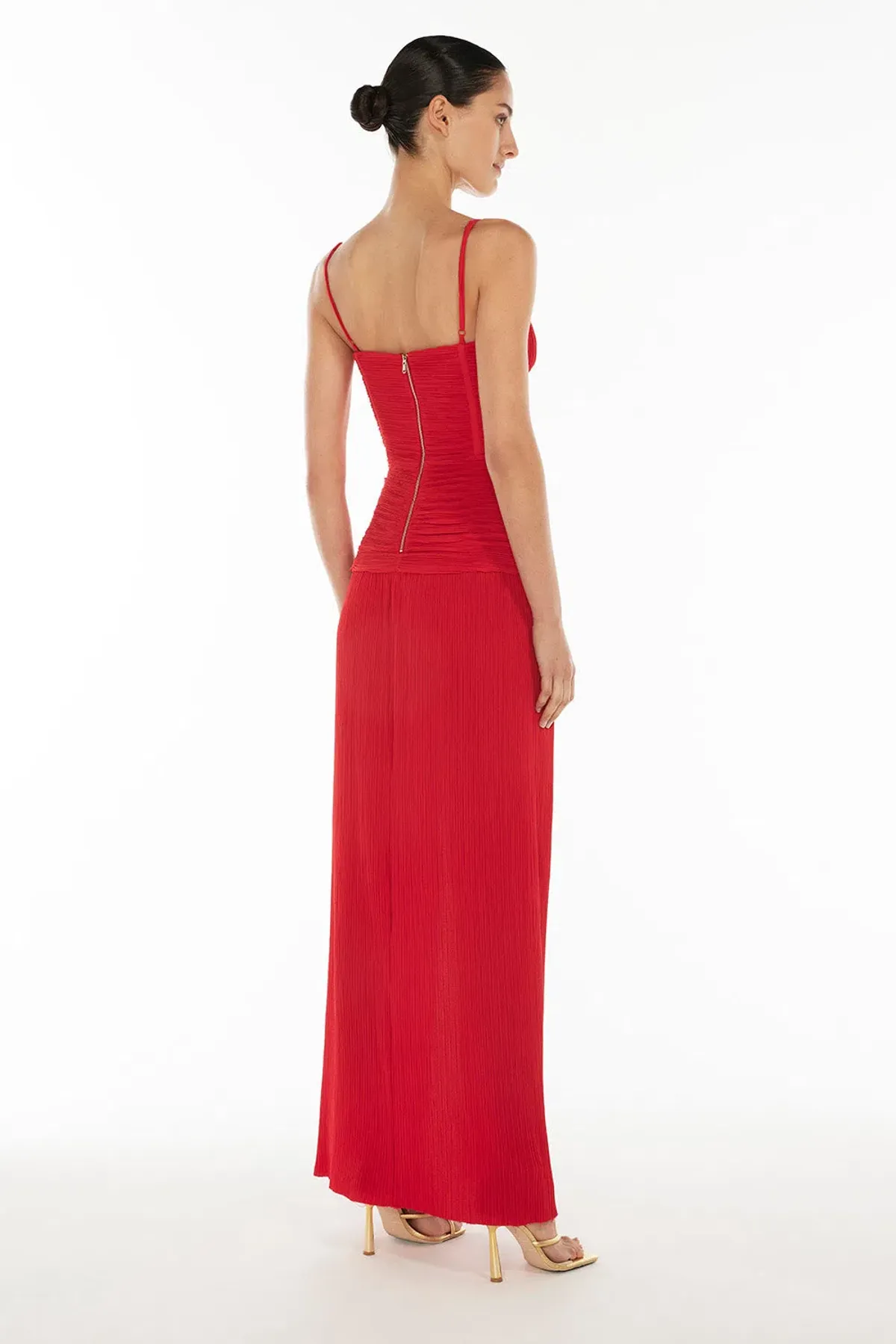 Manning Cartell Double Time Pleat Dress Red Size 10 - Image 3