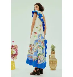 Alemais Nadia One Shoulder Ruffle Dress Multi Size AU 16  for rent on The Volte - image 3