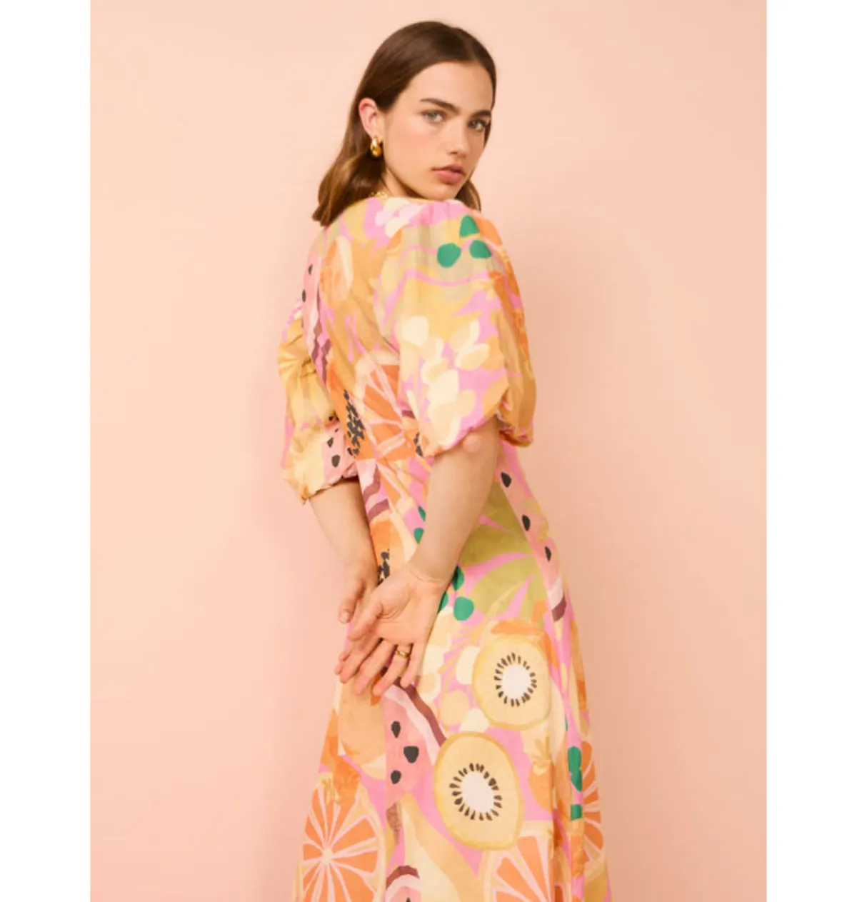 By Nicola Bolero Maxi Gathered Neckline Dress In Fruit Punch Size AU 10 - Image 2