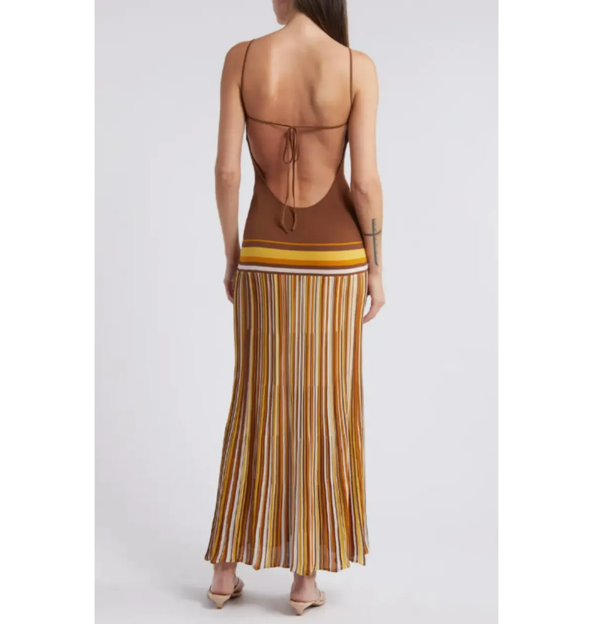 Bec & Bridge Citara Knit Maxi Dress Cocoa Size AU 8 - Image 3