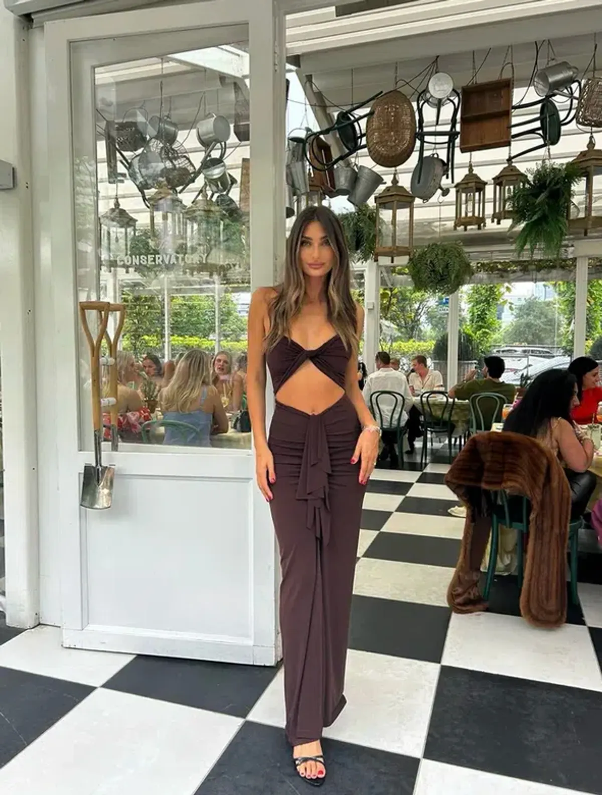 Ivona Skelo Afroditi Dress Brown Size AU 6 - Image 1