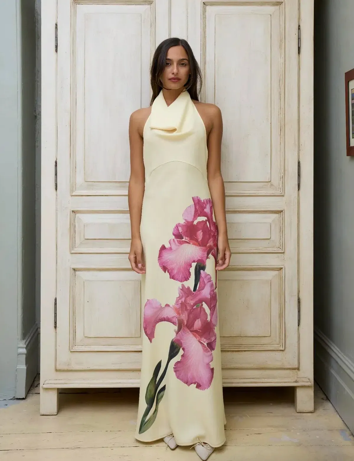 With Harper Lu Cowl Slip Dress in Iris Floral Size XS / AU 6 - Image 1