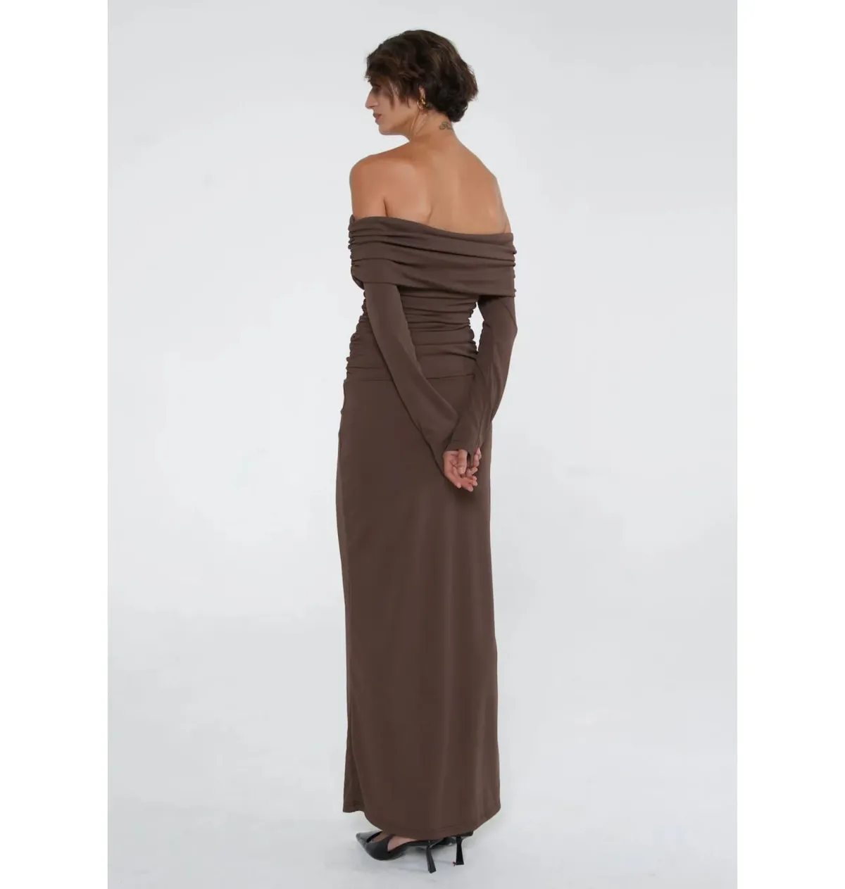 Benni Lorena Maxi Dress Ash Brown Size AU 6 - Image 2