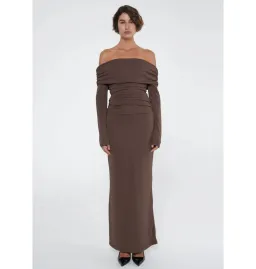 Benni Lorena Maxi Dress Ash Brown Size AU 6 for rent on The Volte - image 1