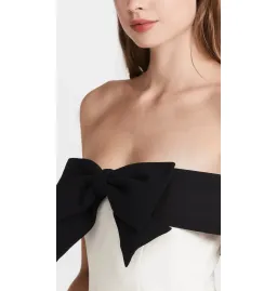 Self-Portrait Off-Shoulder Bow Mini Dress White Size AU 6 for rent on The Volte - image 2