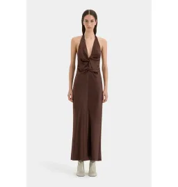 Sir The Label  Como Twist Dress in Chocolate Size 3 / AU 12 for rent on The Volte - image 1