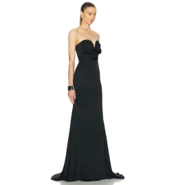 Alex Perry Strapless Sweetheart Drape Gown Black Size AU 8 for rent on The Volte - image 2