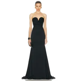 Alex Perry Strapless Sweetheart Drape Gown Black Size AU 8 for rent on The Volte - image 1