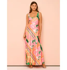 By Nicola Beneath The Stars Bias Cut Slip Dress in Rio Floral Size AU 16 for rent on The Volte - image 1