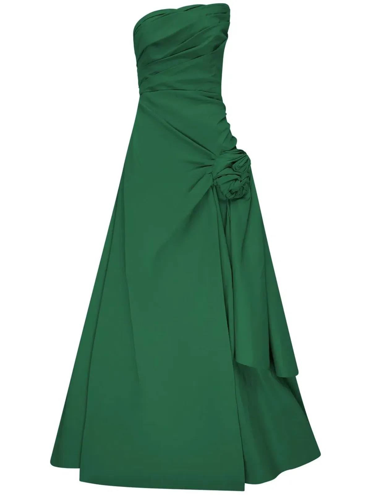 Rachel Gilbert Beki Strapless Taffeta Gown Emerald Size 14 - Image 1