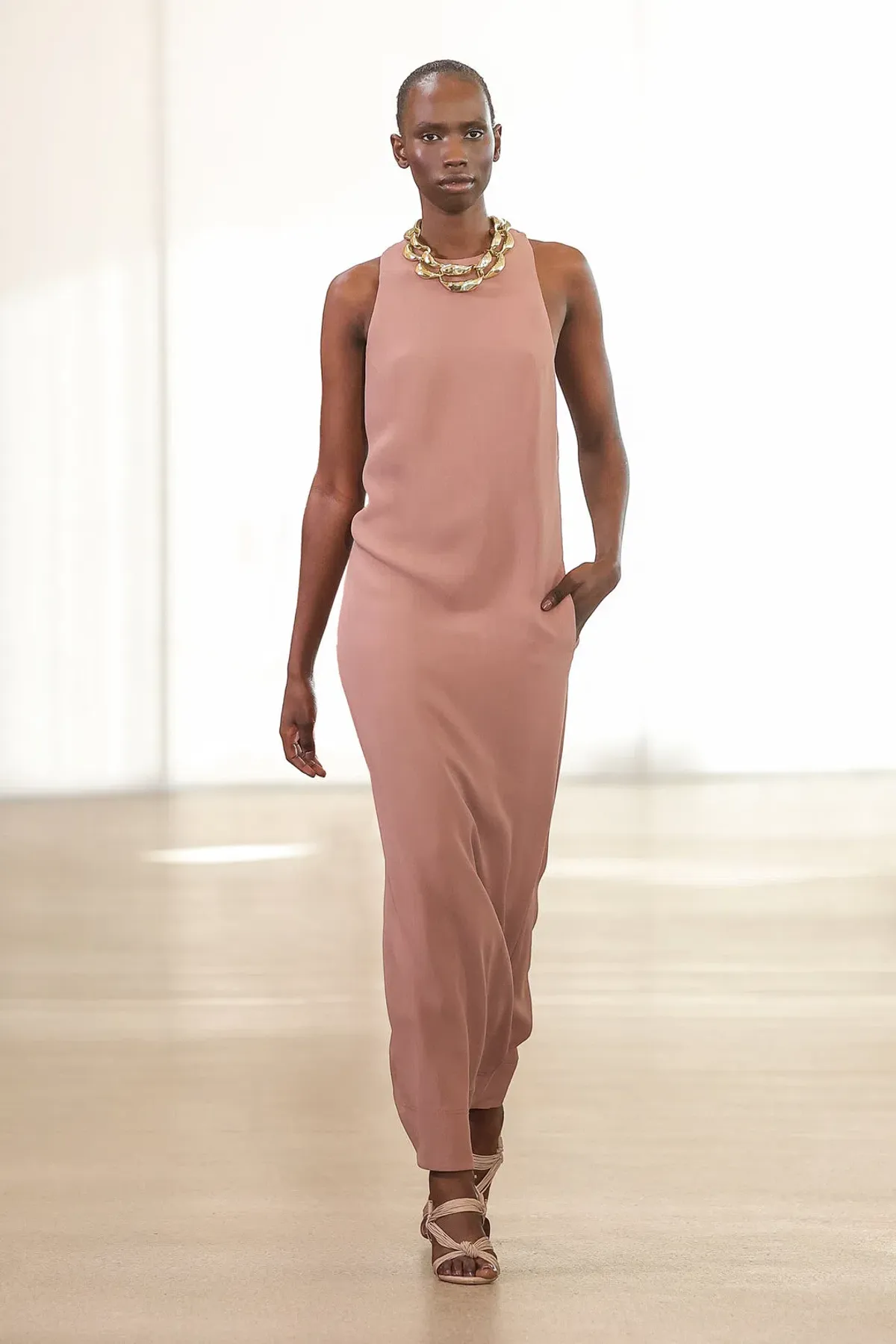 Aje Intrigue Twist Back Midi Dress in Chocolate Brown Size AU 10 - Image 1