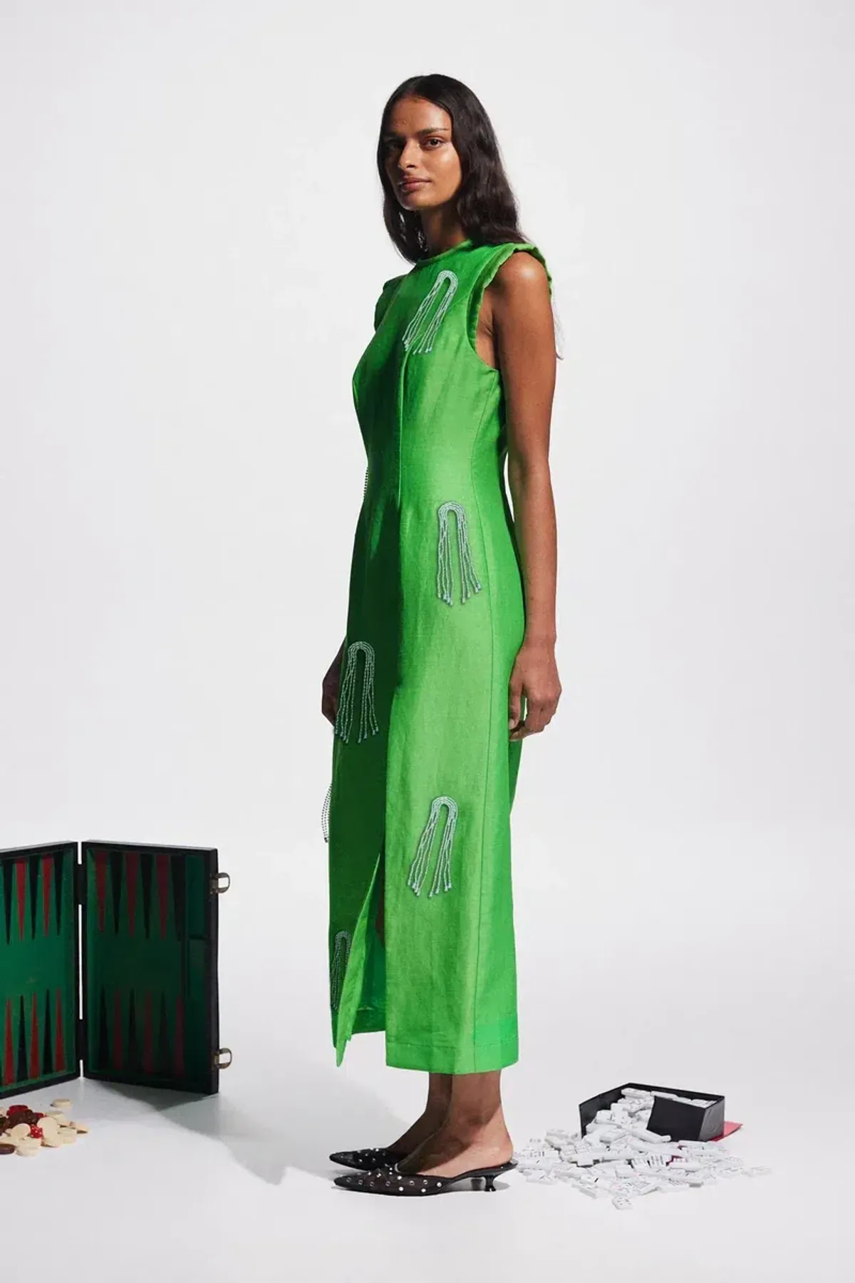 Alemais Dazzle Midi Dress Green Size AU 10 - Image 2