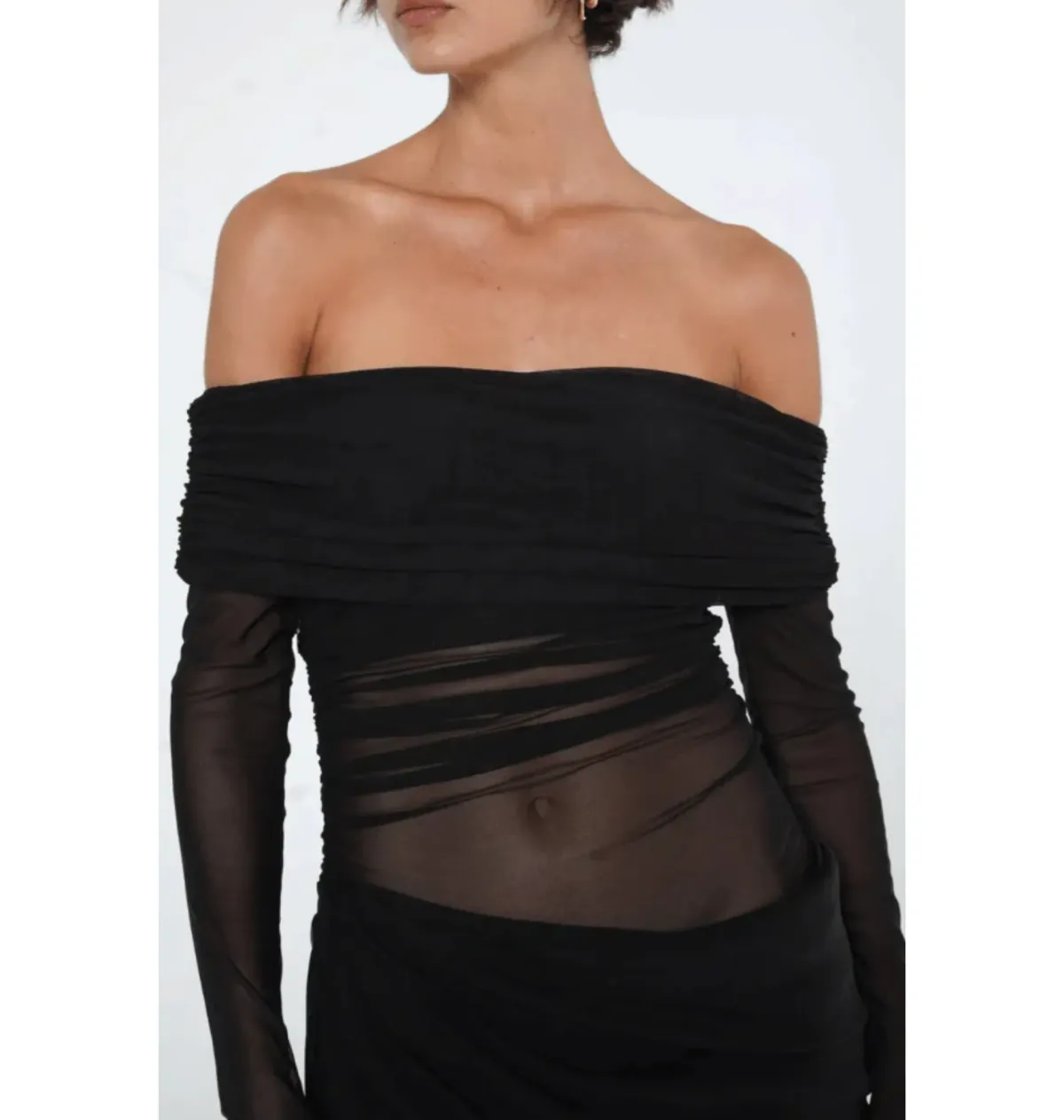 Benni Yasmin Off-Shoulder Maxi Dress Black Size AU 8 - Image 2