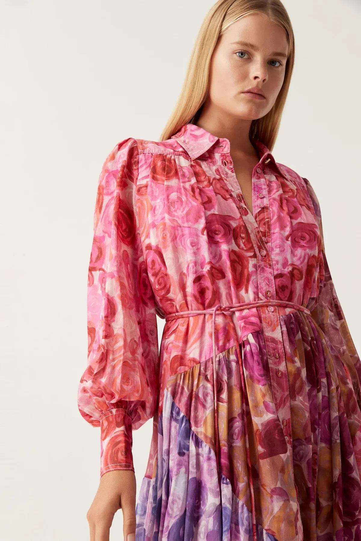 Aje Collisions Smock Maxi Dress Kaleidoscopic Rose Size AU 8 - Image 3