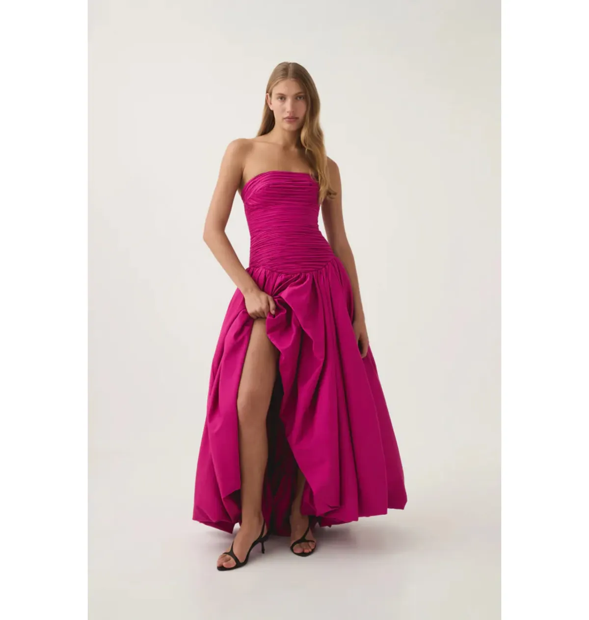 Aje Violette Bubble Hem Maxi Dress Deep Magenta Size L / AU 12 - Image 1