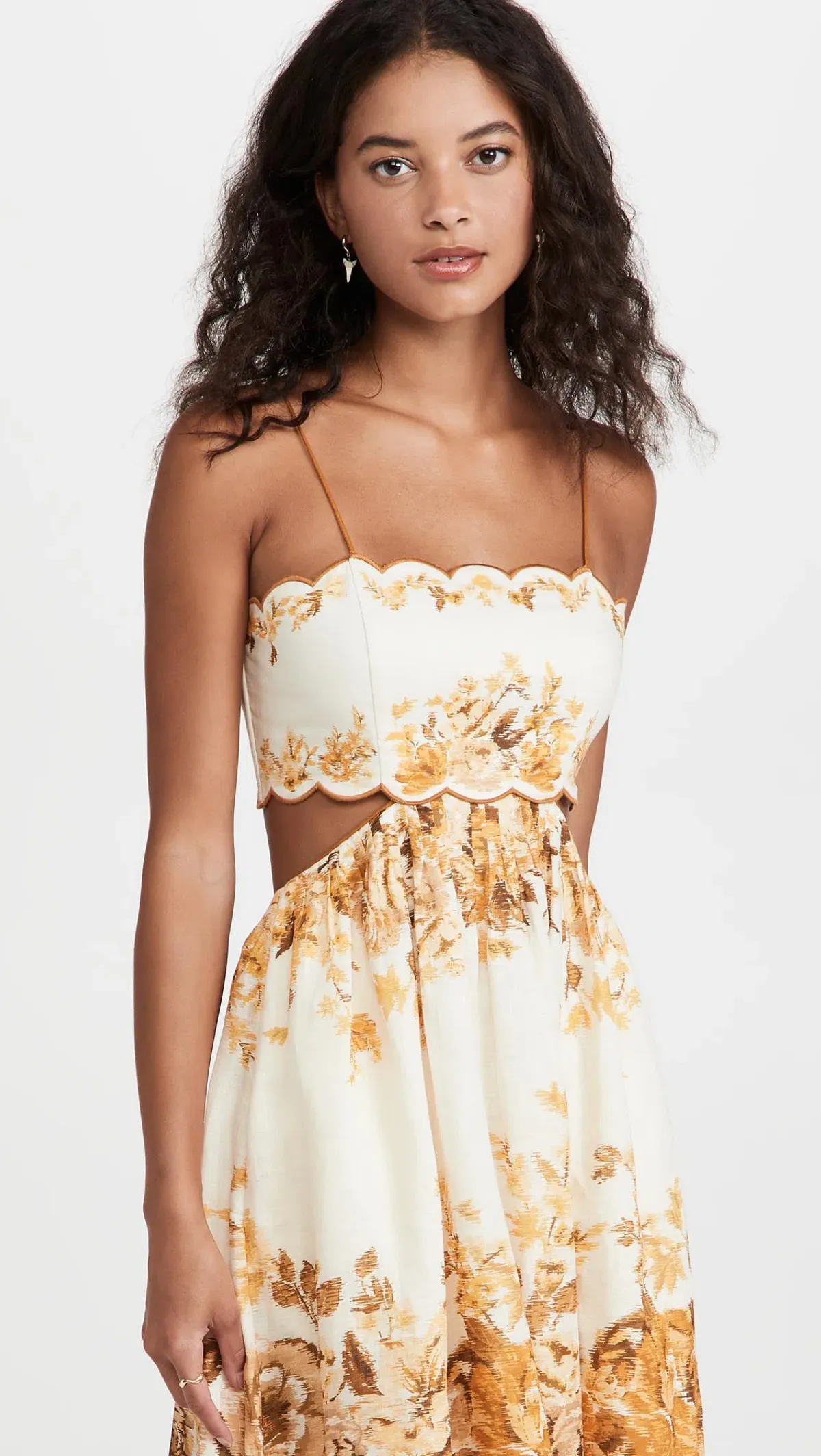 Zimmermann Aliane Scallop Midi Dress Amber Floral Size 8 - Image 5