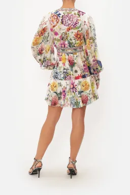 Camilla Button Front Frill Mini Dress in Queens Bee Hive Size XS / AU 8 for rent on The Volte - image 2