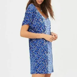 Tigerlily Mumu Kaftan Beach Mini Dress Totem Blue Size 8 for rent on The Volte - image 3